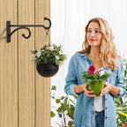8-Inch Planter Hooks for Hanging Plants - Plant Hanger Hook Indoor Outdoor, Plant Wall Hooks, Brackets for Hanging Plants, Baskets, Wind Chime, Bird Feeder, Bird House (Black, Metal, 2 Pack)