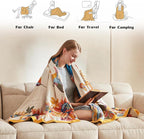 Boho Throw Blanket for Couch 100% Cotton Soft Breathable Butterfly and Floral Double Embroidery Spring Throw Blanket,50"x60" All Season Reversible Throws for Sofa Chair Bohemian Decor for Livingroom