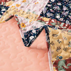 Exclusivo Mezcla 50"x 60" Quilted Throw Blanket- Microfiber Quilt Throw with Boho Patchwork Pattern, Reversible Brown Versatile Lap Quilt for All Seasons, Lightweight Throws for Bed/Couch/Sofa
