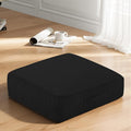 Floor Pillow for Adults, 8" Square Floor Cushions with Washable Cover, Large Corduroy Meditation Pillow, 22 inches Tatami Seat with Handle for Living Room or Yoga, Black