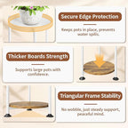 LASZOLA 2 Tier White Plant Stand Indoor for Large Tall Heavy Duty Flower Planter, Metal Vertical Multi Level Rack for Narrow Floor Corner, Sturdy Round Holder Organizer, Modern, Mid Century, Farmhouse