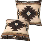 Western Southwest Aztec Pillow Covers 18x18 Set of 2, Native American Brown Throw Pillow Covers Outdoor Decorative Pillow Case for Couch Bed Sofa Cushion Home Decor