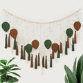 Betylifoy Large Macrame Wall Hanging Boho Woven Leaf Tapestry Fall Decor Khaki Green Leaf Feather Wall Decor Handmade Cotton Wall Art Home Decor for Bedroom Living Room Nursery Apartment, 51.2"W X 31.5"L