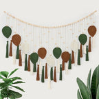 Betylifoy Large Macrame Wall Hanging Boho Woven Leaf Tapestry Fall Decor Khaki Green Leaf Feather Wall Decor Handmade Cotton Wall Art Home Decor for Bedroom Living Room Nursery Apartment, 51.2"W X 31.5"L