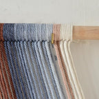 Macrame Wall Hanging Boho Wall Decor Red Blue Gradient Fiber Wall Art Handmade Yarn Wall Decor for Living Room Bedroom Nursery Apartment 57" W x 31" L