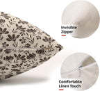 Dark Brown Floral Pillow Covers 12x20 Set of 2 Vintage Rustic Old Style Cute Small Flower Cream Print Decorative Outdoor Pillowcases Farmhouse Throw Cushion Case Decor for Couch Sofa Bed
