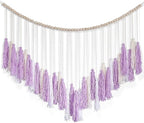 EOBTAIN Purple Macrame Wall Hanging Large Tassel Garland Decor,Bohemian Tapestry for Bedroom Living Room,Boho Wall Pediments Girls Nursery Dorm Home Wall Decoration,Birthday Party Gift for Women
