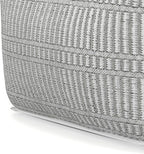 SIMPLIHOME Safford Square Pouf - 20 inch Wide Upholstered PET Polyester Ottoman in Grey and White, Boho Indoor/Outdoor Footstool or Extra Seating for Living Room or Bedroom, Assembled