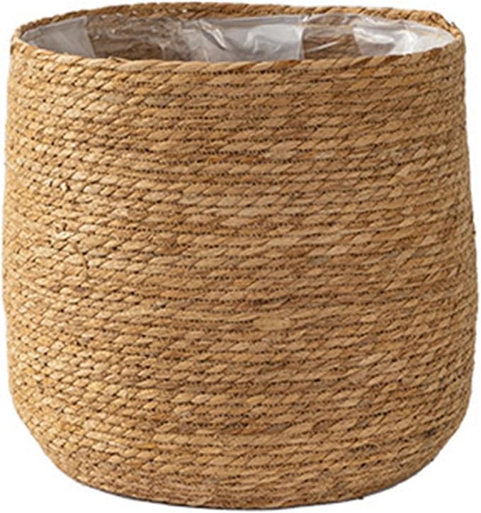 Seagrass Flower Pot - Woven Plant Pot - Decorative Plant Basket with Plastic Film Insert in Boho Style S Easy to Use High Guality