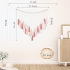 Luxbrand Large Macrame Wall Haning Boho Home Decor, Blush Pink Tassel Wall Decor Bohemian, Bedroom Living Room Girls Room Nursery Dorm Room Decoration Christmas Gift