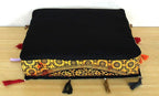ICC Large Square Cotton Mandala Cushion Cover Hippie Ottoman Pouf Cover Daybed Floor Pillow Cover with Heavy Duty Zipper Seating Ottoman Poufs Dog-Pets Bed (Yellow 4 flower, 18" Square)