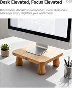 100% Solid Wood Plant Stand Indoor, Wooden Stool Display Stand, Riser Flower Pot Holder, Modern Plants Rack, Small Planter Tray for Home Decor, Living Room, Gardening, Natural (1PC)