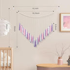 Luxbrand Pink & Purple Macrame Hanging Boho Wall décor, Large Tassel Wall Hanging with Wood Beads, Purple Wall Decor for Bedroom Living Room Girls Room Nursery, 41" W x 32" H