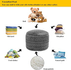 Asuprui 20x14 Inch Unstuffed Ottoman Pouf Cover – Lightweight Foot Rest, Floor Bean Bag Chair, Storage Pouf for Living Room, Bedroom & Balcony (Filler Not Included) (Gray)