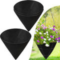 3PCS 14 Inch Cone Shaped Planter Basket Liners Fabric Hanging Plant Liners Non-Woven Planter Liners Black Felt Liners Replacement Inserts for Flower Hanging Baskets Outdoor Plants - Avoid Bird Nesting