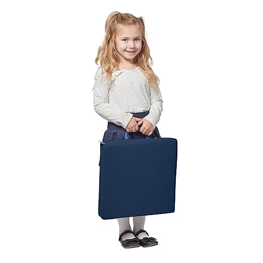 ECR4Kids SoftZone Floor Cushions, Square, Flexible Seating, Navy, 6-Piece