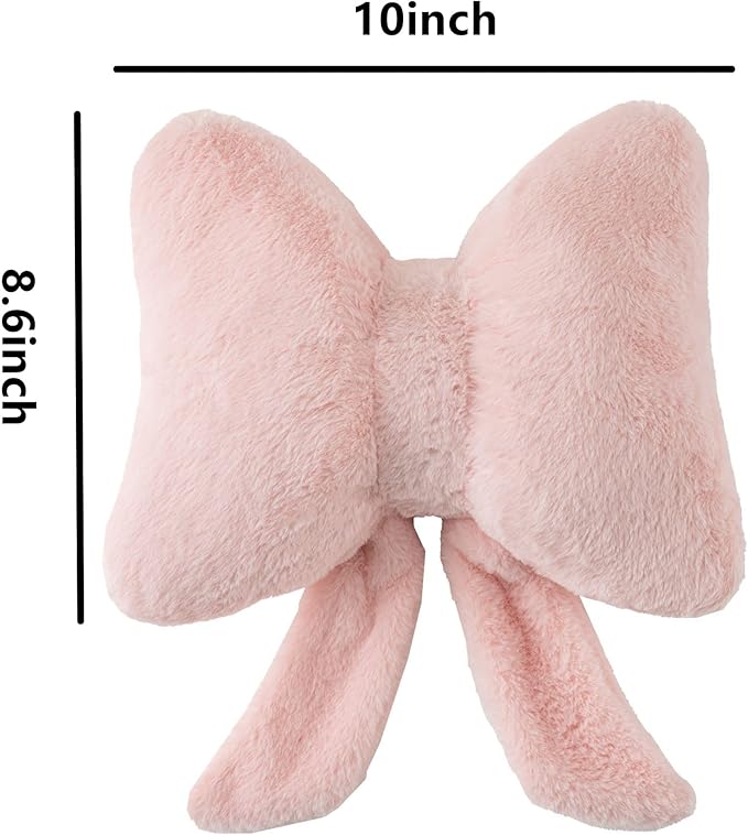 Bow Pillow Throw Pillows Butterfly Shaped Decorative Cute Pillows for Bed Sofa Cute Home Decor,Pink 10 * 8inch