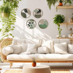Qunclay 4 Pcs Boho Wall Art Bohemian Wooden Round Circle Wall Decor Hollow out Hanging Farmhouse Aesthetic for Bedroom Living Room Bathroom Bedroom Bathroom Patio Apartment Gift 10 Inch (Green)
