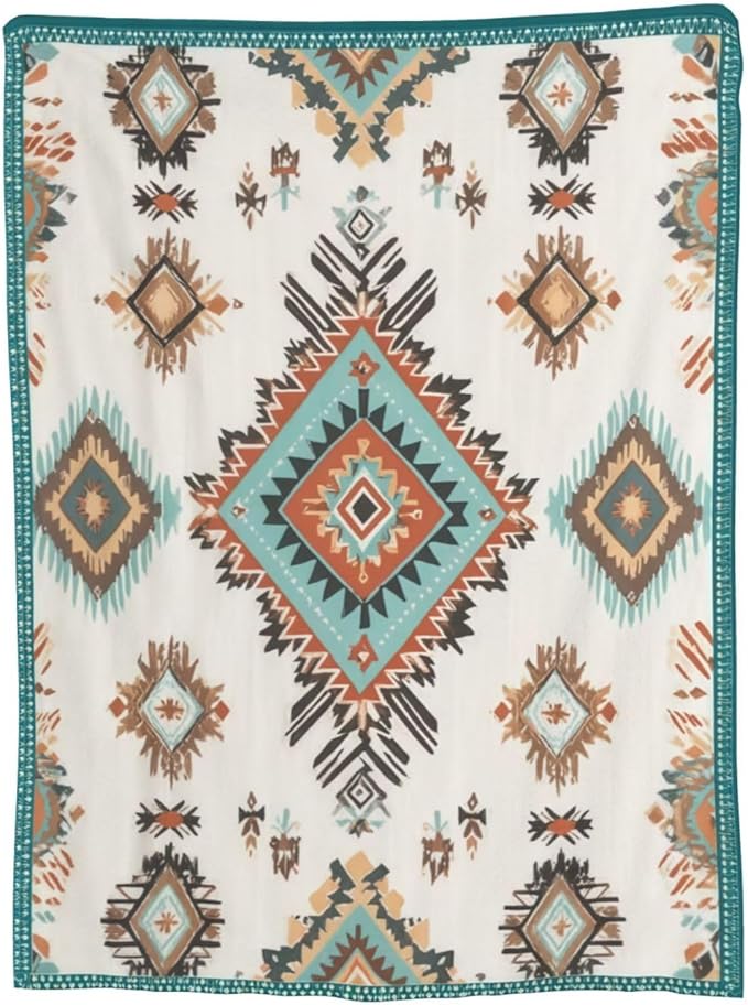 Boho Throw Blanket Soft Flannel Blanket 60"x50" in Bed Blanket Home Decor for Room Sofa Couch All Season