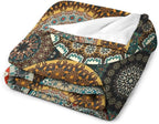 Bohemian Throw Blanket Colorful Vintage Floral Mandala Flower Aztec Boho Blanket for Sofa Bed Couch Chair Or Dorm 50"x60"