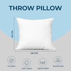 Utopia Bedding Throw Pillows (Set of 6, White) – 16 x 16 Inches Down Alternative Pillows for Bed, Sofa, and Couch - Fluffy Decorative Stuffer Pillow for Indoors & Outdoors