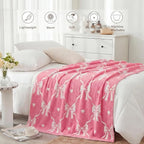 WRENSONGE Throw Blanket Diamond Bowknot Pink Soft Cozy Fluffy Warm Throw for Couch Sofa Bed Camping Picnic Travel Lightweight - 50"*60"