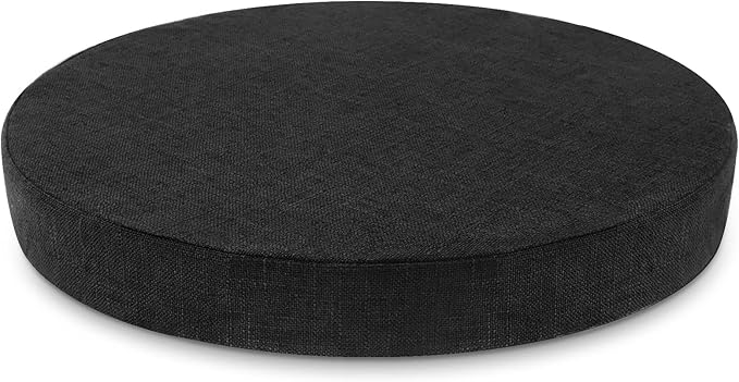 Tromlycs Round Chair Seat Cushion Pad 16 inch for Circle Stool Chairs Non Slip Decorative Foam Cushion Pillow, 1 Piece, 16 x 16 inches, Black