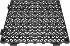 VEVOR Modular Interlocking Cushion, 12 Pack 12" x 12" Splicing Drainage Mats, Soft PVC Interlocking Drainage Floor Tiles, Non-Slip Drainage Holes for Restroom, Bathroom, Kitchen, Pool, Wet Areas, Blac