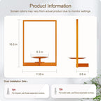 Orange Metal Wall Plant Holder - 2-Pack Wall Mounted Plant Stands and Hanging Holders for Indoor Planter and Flower Pot -Rectangle Decor Shelf for Plant Storage (Pot Not Included)