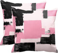 Britimes Throw Pillow Covers Modern Home Art Decor, 18 x 18 Inches Set of 2 Abstract Oil Painting Pillowcases for Bedroom, Living Room, Cushion Couch Sofa, Abstract Pink White