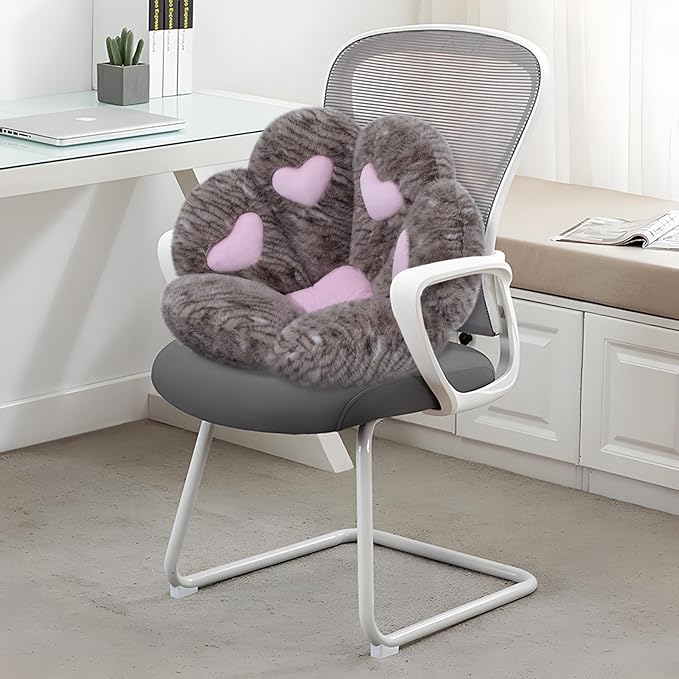 MOONBEEKI Cat Paw Cushion Chair Comfy Kawaii Plush Seat Cushions Shape Lazy Pillow for Gamer Chair 28"x 24" Cozy Floor Cute Seat Kawaii for Girl Worker Gift, Dining Room Bedroom Decorate （Chocolate）