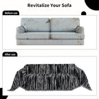 Chenille Couch Cover Pet Friendly, Sofa Cover Washable, Reversible Sofa Slipcover for Sectional Sofa, Loveseat, 2 or 3 Cushion Couch, Corner Sofa, Futon Cover (71" X 134", Black)