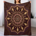 Mandala Throw Blanket Indian Hippie Bohemian Art Floral Texture Ornamental Pattern Blanket for Sofa Bed Couch Chair Or Dorm 30"x40"