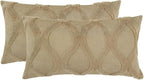 decorUhome Spring Throw Pillow Covers 12x20 Inch Set of 2, Soft Plush Faux Fur Wool Lumbar Khaki Accent Couch Pillow Covers for Modern Farmhouse Bed Sofa Living Room