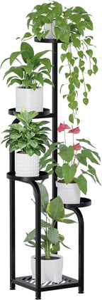 TOSKING 5 Tier Tall Plant Stand Indoor Outdoor,Anti-Tip Plant Stand indoor, Wide Base for Pots, Child and Pet Friendly,Heavy Duty Corner Shelf for Plants & Decor, Space Saving ,Tiered Metal Flower Pot Stand for Balcony, Garden, Living Room, Patio (Blac...