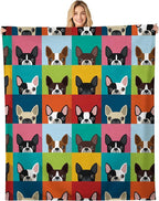 Throw Blanket for Couch, 300GSM Warm Soft Cozy Flannel Blanket, Cute Blanket for All Seasons Bedroom Home Decor Gifts, Colorful Funny Dogs 50x60 Inches