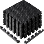 Yes4All EVA Interlocking Mats, Puzzle Floor Tiles, Foam Floor Padding with Border for Furniture, Home Space, Living Room, Garage 11 SQFT