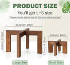 2 Pcs Wood Plant Stands Indoor Mid Century Modern Holders for Plants Wooden Flower Stands, Boho Rustic Wooden Stool for Plant Pot Holder(Large Fit 5-15 Inch Pot, Small Fit 3-8.2inch)