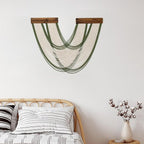 EOBTAIN Green Macrame Wall Hanging Macrame Wall Decor, Handmade Beige Yarn Tassel Boho Tapestry Woven Wall Art for Bedroom Living Room Backdrop Apartment Home Decorations, 23.6x31.5 Inch