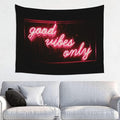 Good Vibes Neon Poster Tapestry 29x37 In Aesthetic Wall Hanging Decorative Tapestries Cute Preppy Banner For Teen Girl Bedroom College Dorm Home Living Room Party Decor