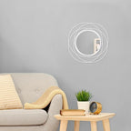 Mirrors Wall Decor Iron Frame Round Art Wall Mirrors Home Decoration Hanging Mirrors for Living Room Bedroom Bathroom Entryway White 12” x 12”