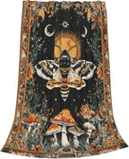 Moth Throw Blanket Soft Flannel Blanket 60"x50" in Bed Blanket Home Decor for Room Sofa Couch All Season
