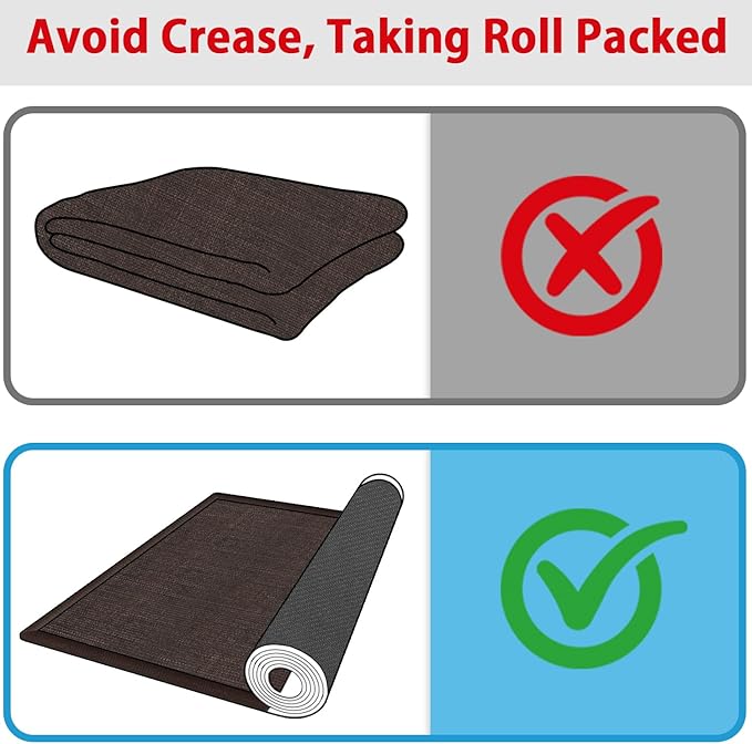 5ft Kitchen Runner Rugs Non Skid, Absorbent Small Jute Kitchen Carpet Sink Rug, Rubber Backed Indoor Enterway Runner, Deep Brown