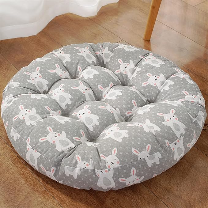 Large Round Floor Cushion, Comfortable Cotton and Linen Boho Meditation Pillow Tatami Seating Cushion for Room Reading Book Nursery Room Balcony,O,60 * 60cm