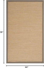 SAFAVIEH Area Rug 2x3 - Natural Fiber Collection - Maize & Grey, Sisal, Woven Design with Border (NF141G)