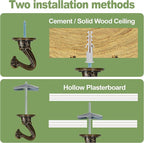 Ceiling Swag Hook Sets - Heavy Duty Hooks with Mounting Hardware for Hanging Plant, Ceiling or Extender Chains - Easy Install with Screws/Brackets
