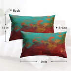 Britimes Throw Pillow Covers Modern Home Art Decor, 12 x 20 Inches Set of 2 Pillow Cases Decorative, Abstract Oil Painting Pillowcases for Bedroom, Living Room, Turquoise Orange