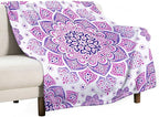 Boho Mandala Floral Throw Blanket Bohemian Hippie Flower Blanket for Sofa Bed Couch Chair Or Dorm 40"x50"