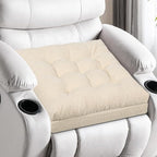 HAVARGO Recliner Cushions for Elderly, 20x20x5 Inch Thick Chair Cushion Patent Design Soft Tufted Dual Layer Booster Seat Cushions for Seniors Recliner Risers Beige 1P