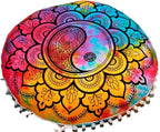 CRAFT KALA 22" Mandala Meditation Floor Pillows Cover Pouf Cover Round Seating Bohemian Mandala Cotton Floor Cushion Cover Outdoor Fireplace Seating Living Room Yoga Room Home Décor (Multi Yin Yang)
